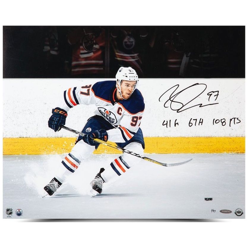 CONNOR MCDAVID Edmonton Oilers Autographed / Inscribed "Snow The Cameraman" 16 x 20 Photograph Limited Edition of 97 UDA