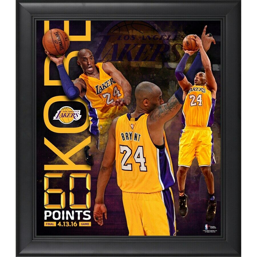 KOBE BRYANT Los Angeles Lakers Framed 15" x 17" 60 Point Finale Collage