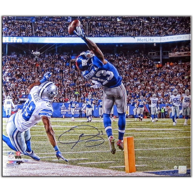 ODELL BECKHAM JR. New York Giants Signed 'One Handed Catch' Metallic Paper Framed 20 x 24 Photo (Overall Dimensions are 24 x 28) STEINER Limited Edition of 113