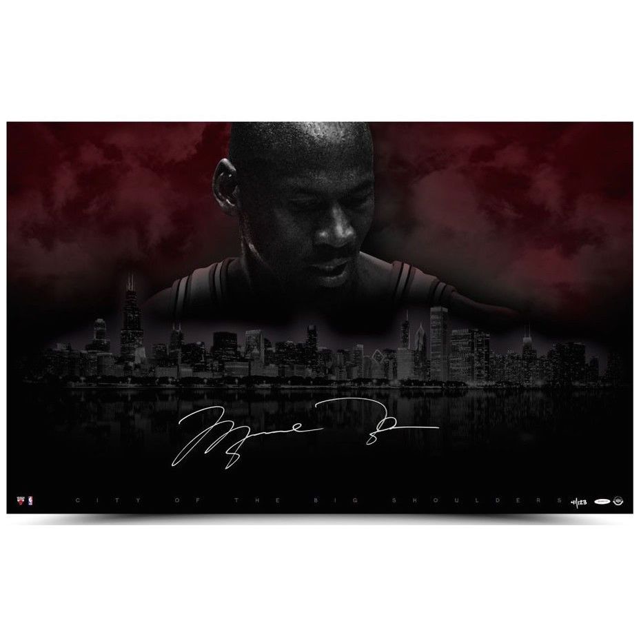 MICHAEL JORDAN Autographed Chicago Bulls "City Of Big Shoulders" 40" x 25" Photo UDA LE 123