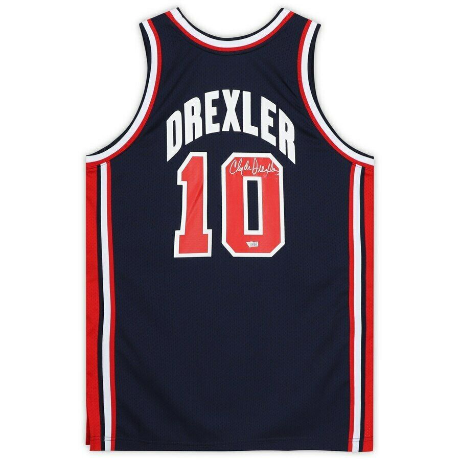 CLYDE DREXLER Autographed 1992 Team USA Olympic Jersey FANATICS