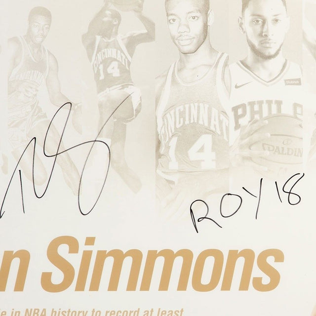 BEN SIMMONS Autographed ROY 18 76ers "NBA Royalty" 20 x 24 Photograph UDA LE 225