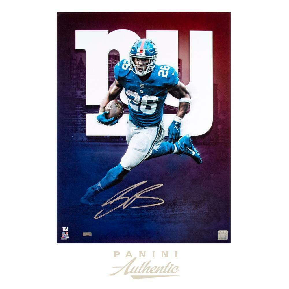 SAQUON BARKLEY Autographed New York Giants "NY" 18 x 24 Photograph PANINI - Limited Edition of 126