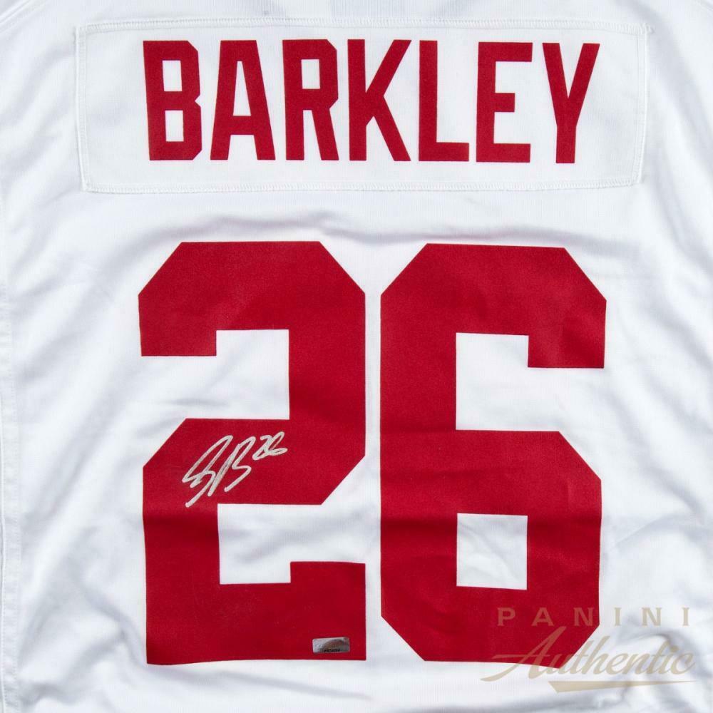 SAQUON BARKLEY Autographed New York Giants Nike White Jersey PANINI