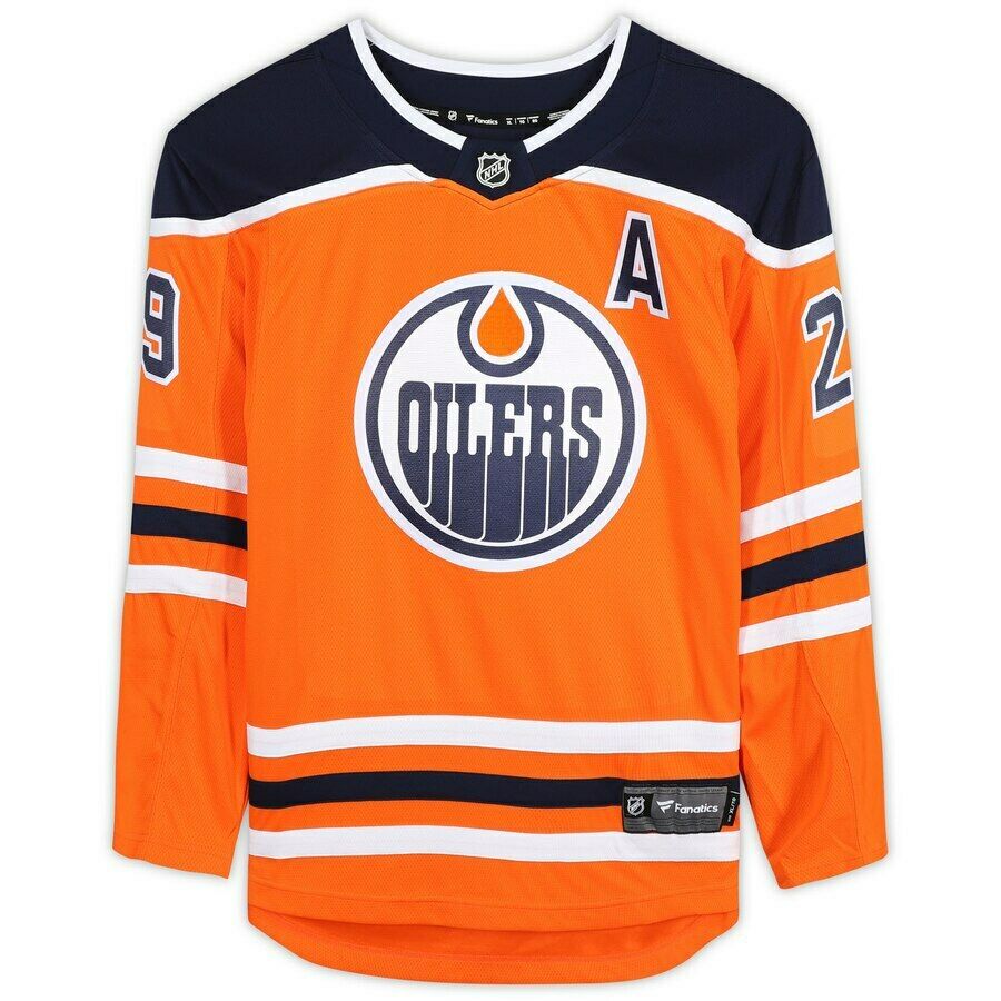 LEON DRAISAITL Autographed Edmonton Oilers Orange Breakaway Jersey FANATICS