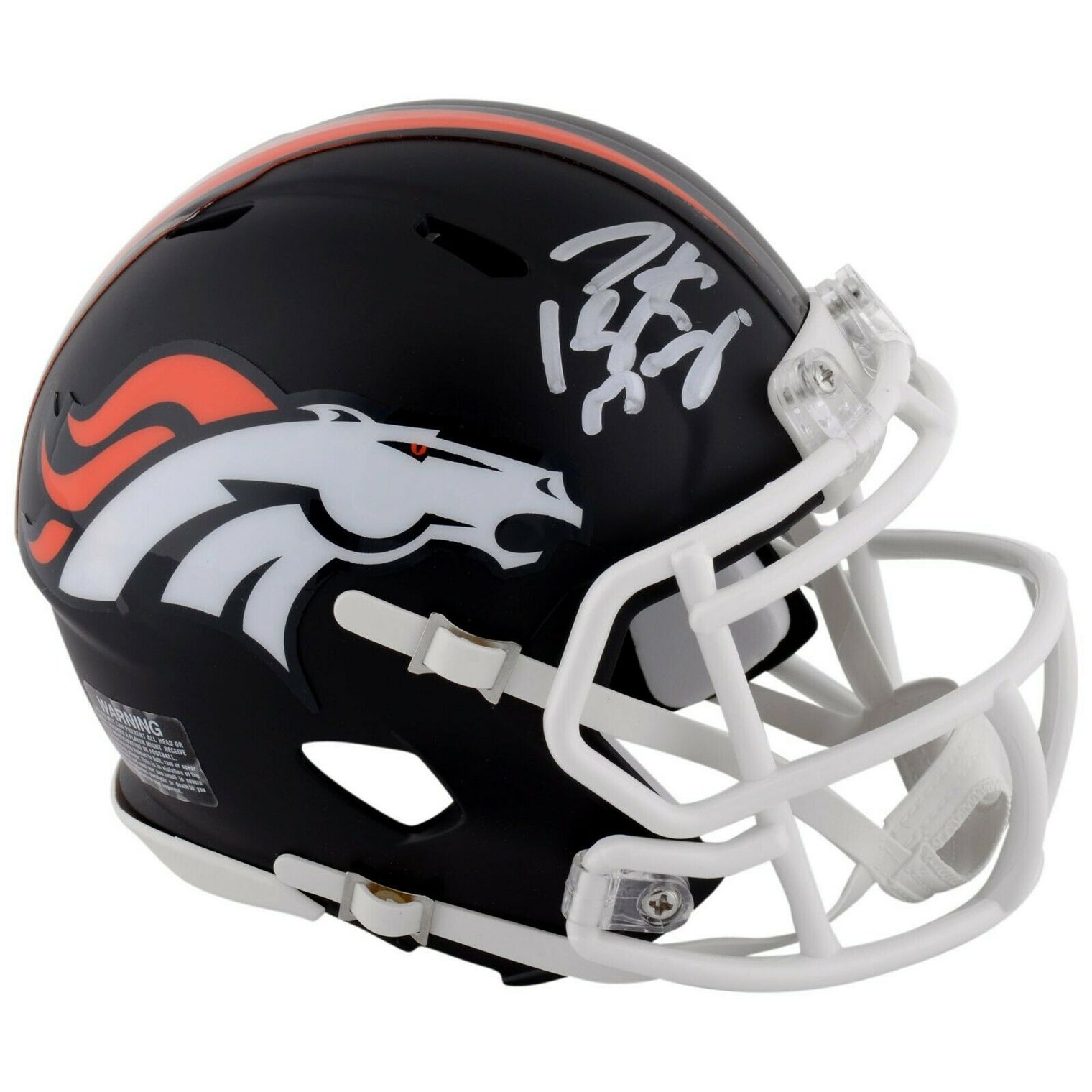 PEYTON MANNING Autographed Denver Broncos Black Matte Speed Mini Helmet - FANATICS