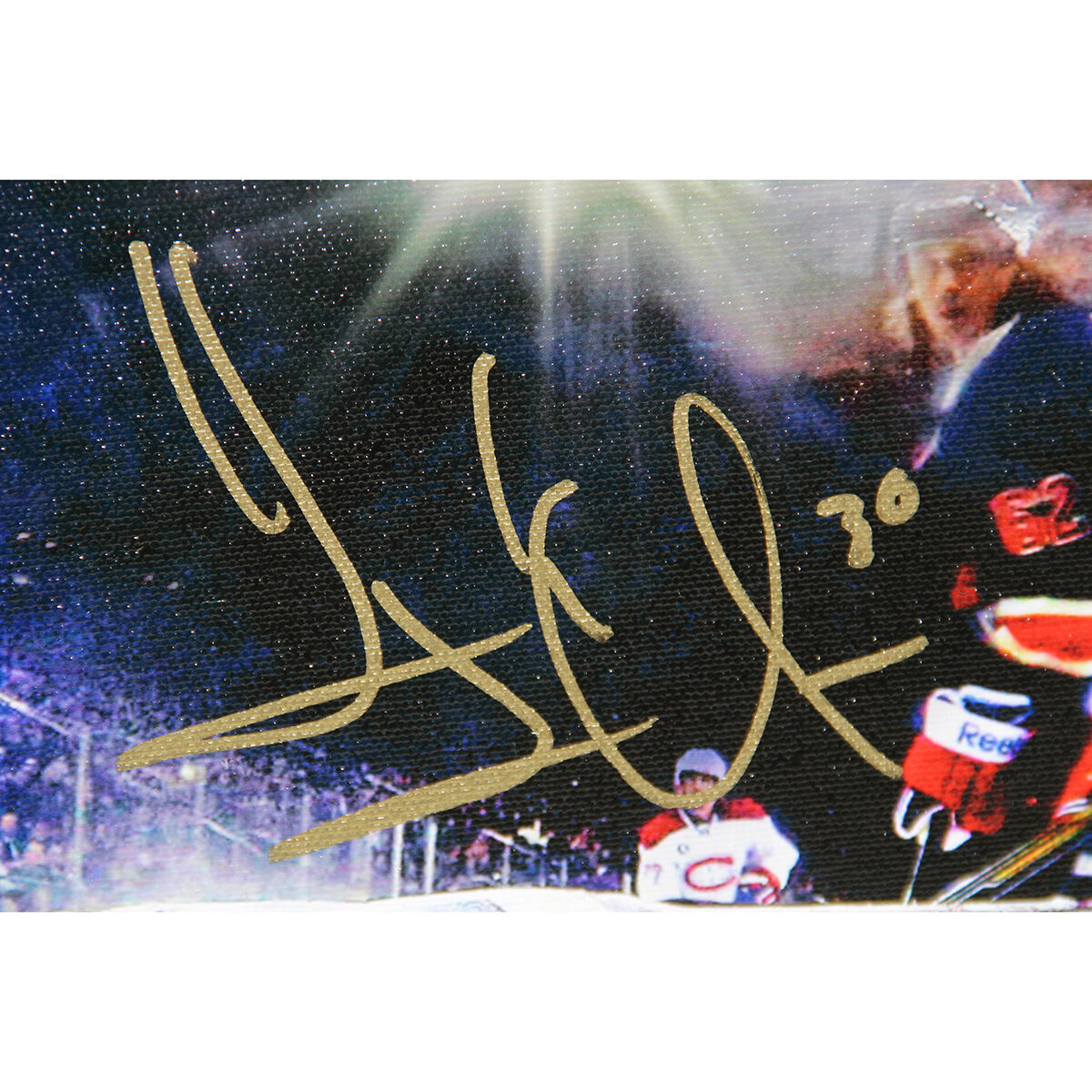 HENRIK LUNDQVIST Hand Signed NY Rangers In Net 22 x 26 Canvas STEINER