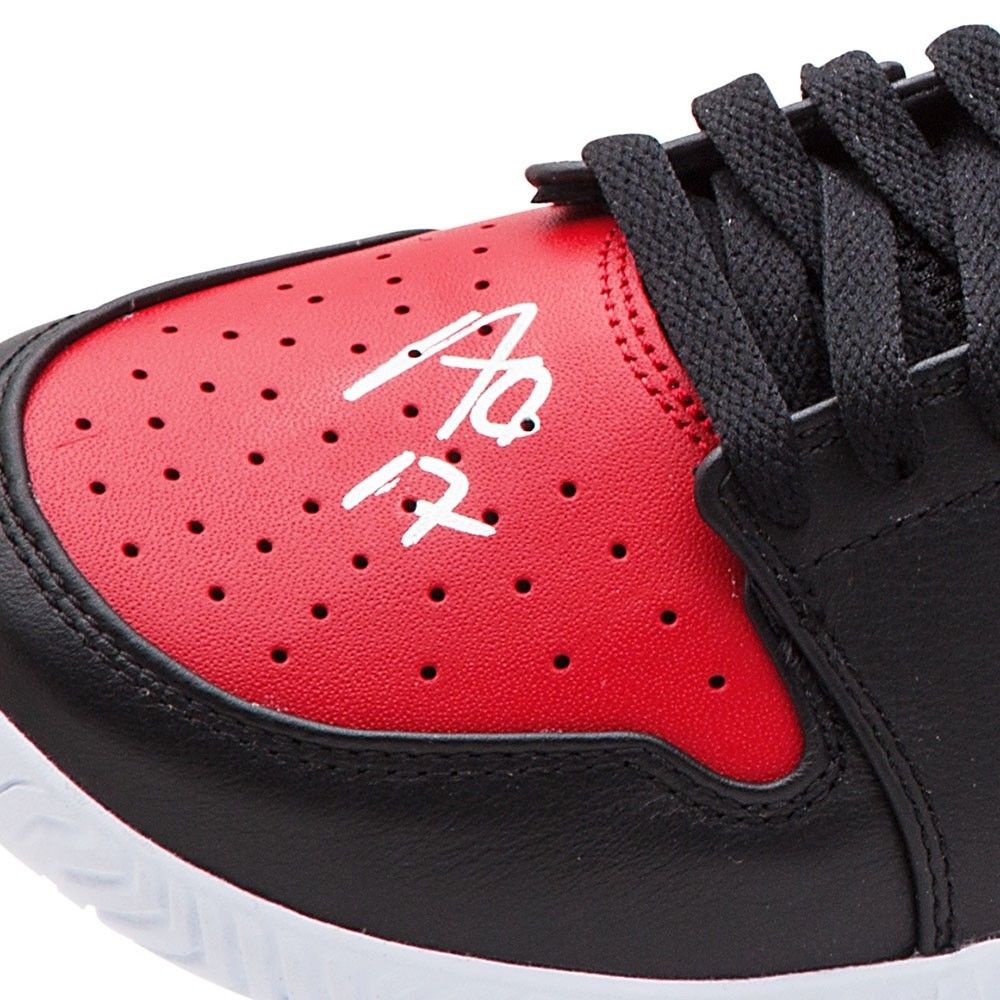 SERENA WILLIAMS Autographed/Inscribed "17 AO" Red/Black Nike Court Flare 23 Shoes UDA LE 23