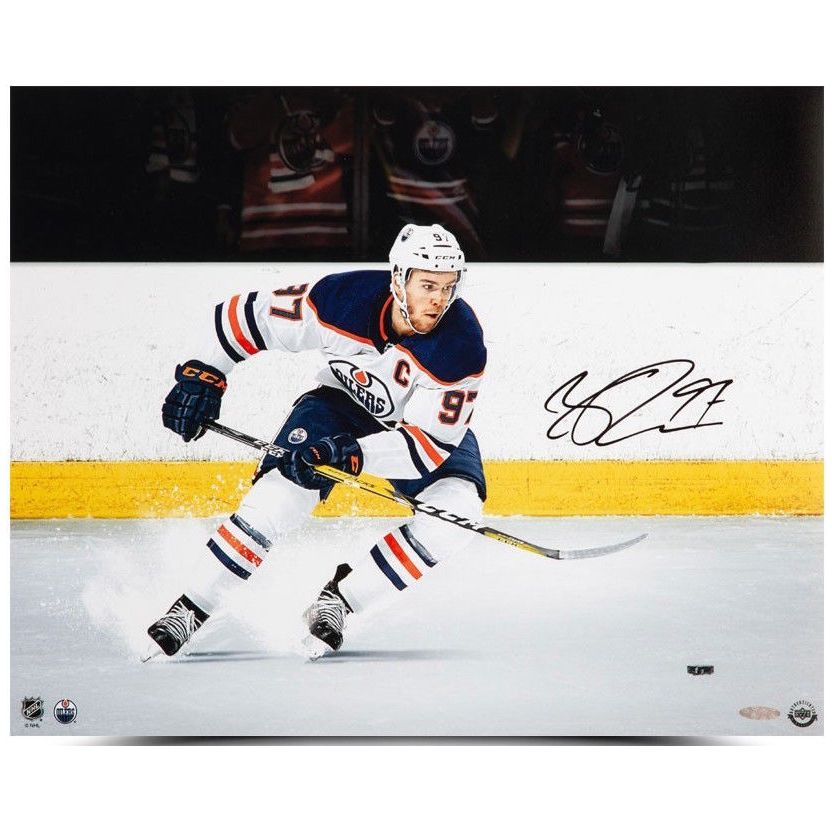 CONNOR MCDAVID Edmonton Oilers Autographed "Snow The Cameraman" 16 x 20 Photograph UDA
