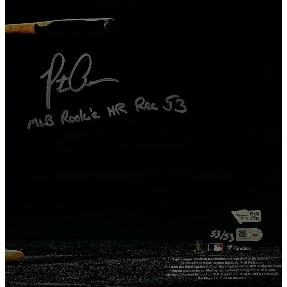 PETE ALONSO Autographed New York Mets MLB HR Rookie Rec 53 16x20 Photograph FANATICS LE 53/53