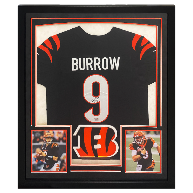 Joe Burrow Autographed Bengals Framed Black Nike Elite Authentic Jersey Fanatics