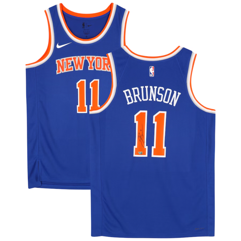 Jalen Brunson Autographed New York Knicks Nike Blue Icon Swingman Jersey Fanatics
