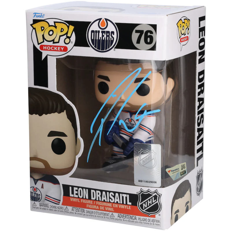 Leon Draisaitl Autographed Edmonton Oilers Funko Pop! Vinyl Figure Fanatics