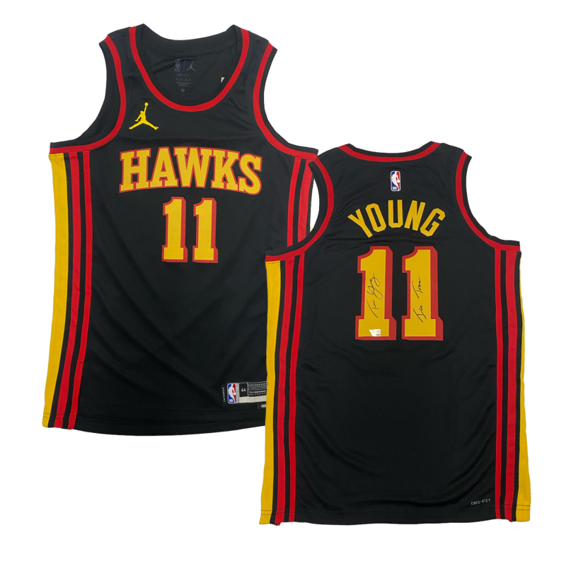 Trae Young Autographed "Ice Trae" Atlanta Hawks Nike Black Jersey Fanatics
