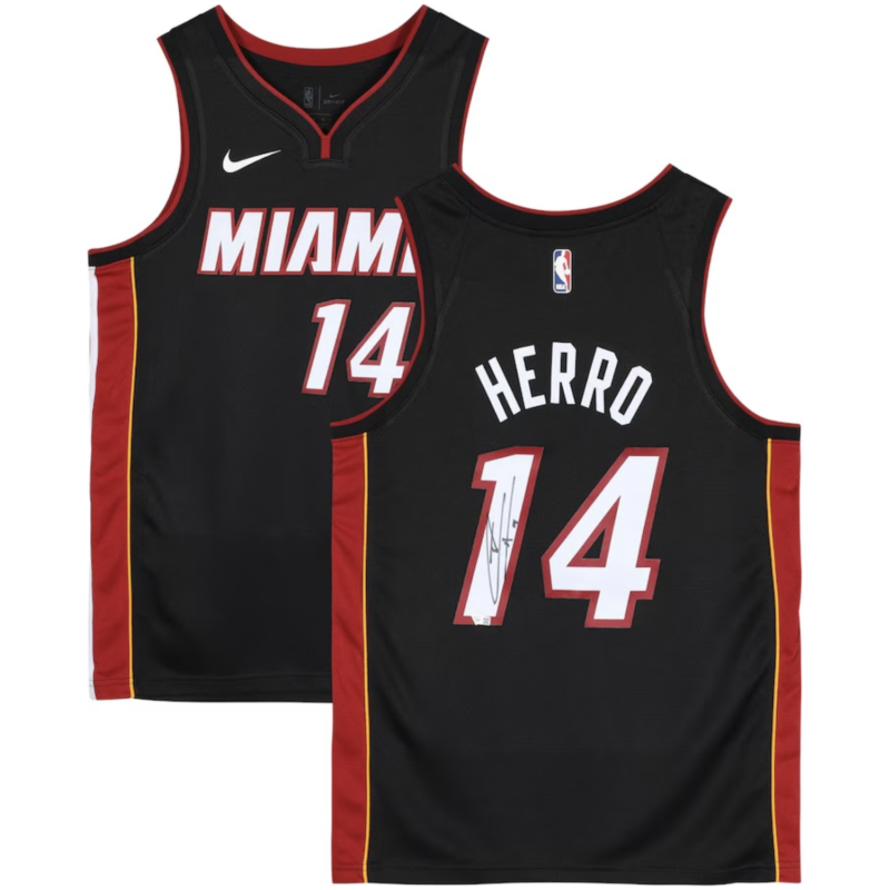 Tyler Herro Autographed Miami Heat Black Nike Swingman Jersey Fanatics
