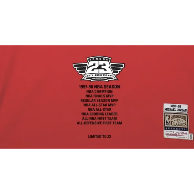 Michael Jordan Autographed 25th Anniversary 1998 Championship Embroidered 1997-98 Chicago Bulls NBA Finals Patch Red Authentic Mitchell & Ness Jersey LE 23 Upper Deck