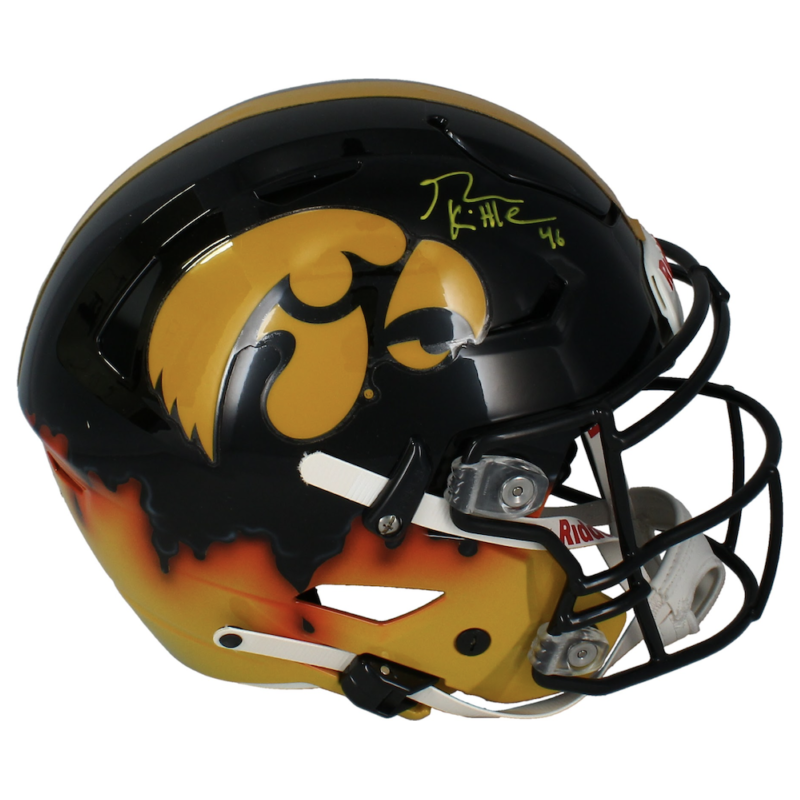 George Kittle Autographed Iowa Hawkeyes Drip Authentic SpeedFlex Helmet Beckett