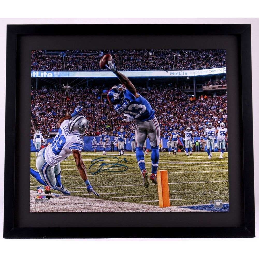 ODELL BECKHAM JR. New York Giants Signed 'One Handed Catch' Metallic Paper Framed 20 x 24 Photo (Overall Dimensions are 24 x 28) STEINER Limited Edition of 113