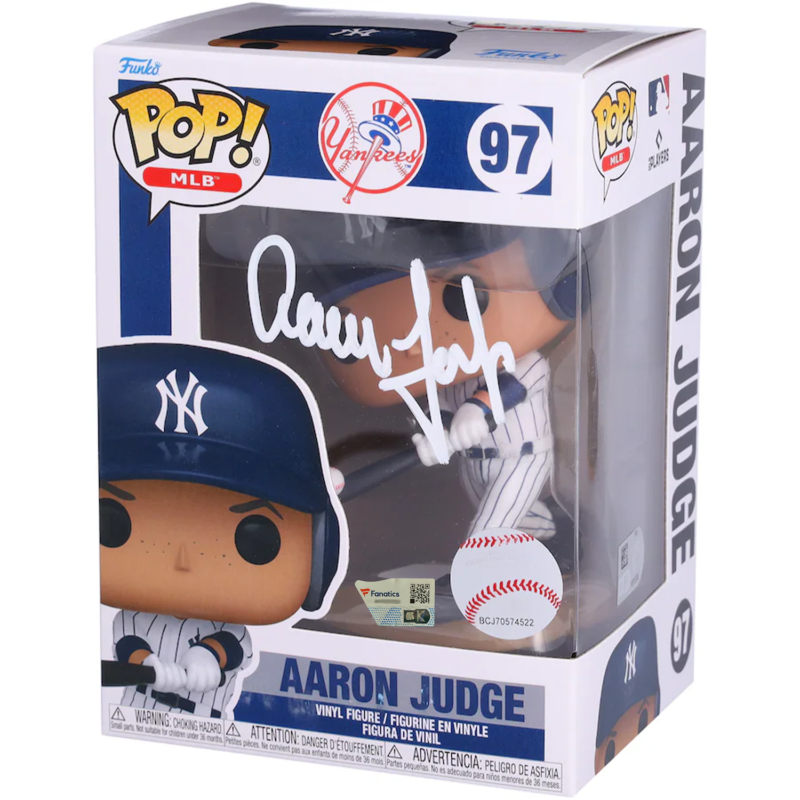 Aaron Judge Autographed Yankees Pinstripe Uniform Funko Pop! Vinyl Fanatics