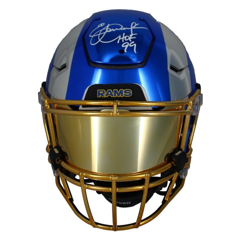 Eric Dickerson Autographed "HOF 99" Rams Custom Chrome SpeedFlex Helmet Beckett