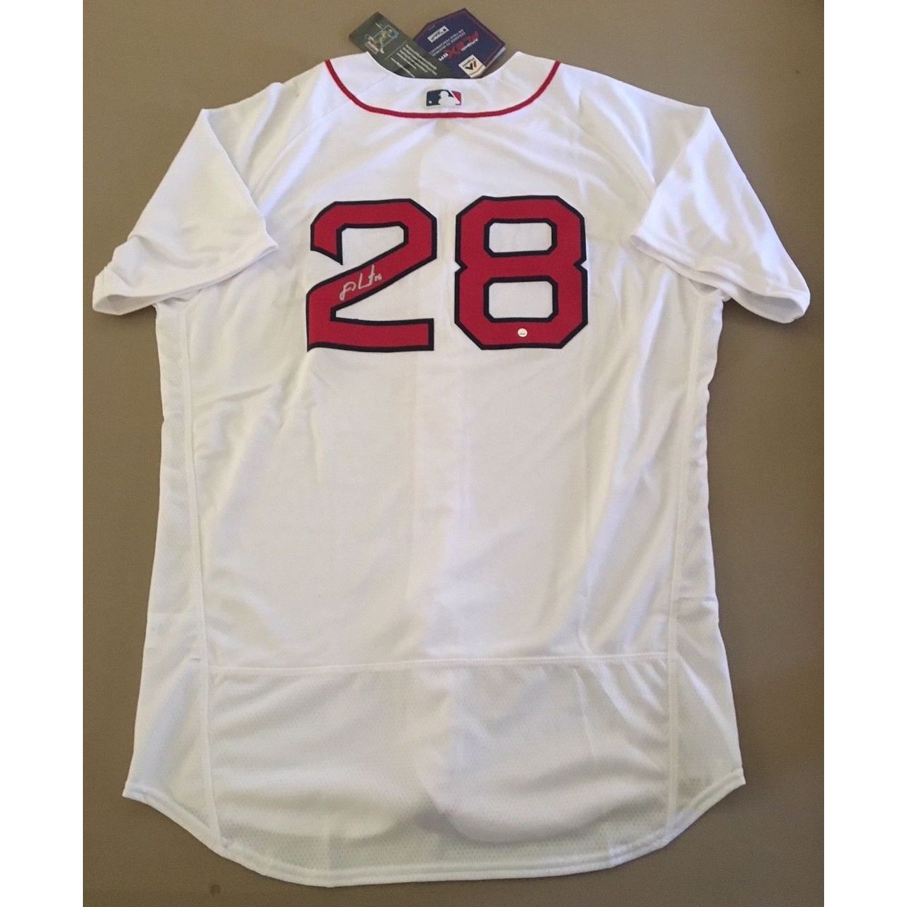 J.D. MARTINEZ Autographed Boston Red Sox Authentic Home Jersey STEINER