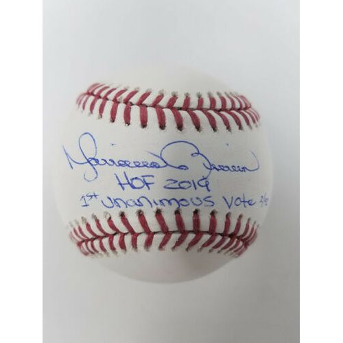 MARIANO RIVERA New York Yankees Signed "HOF 2019" & "1st Unanimous Vote" Baseball STEINER LE 42