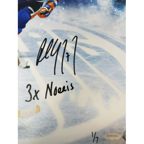 PAUL COFFEY Autographed Edmonton Oilers "3x Norris" 16 x 20 Photograph UDA LE 1/7