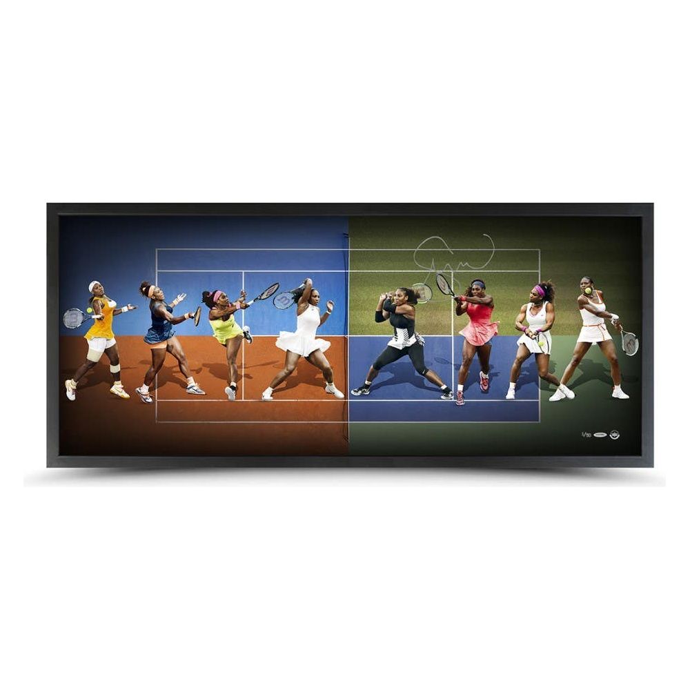 SERENA WILLIAMS Autographed “Career” 46x20 Photo UDA LE 50