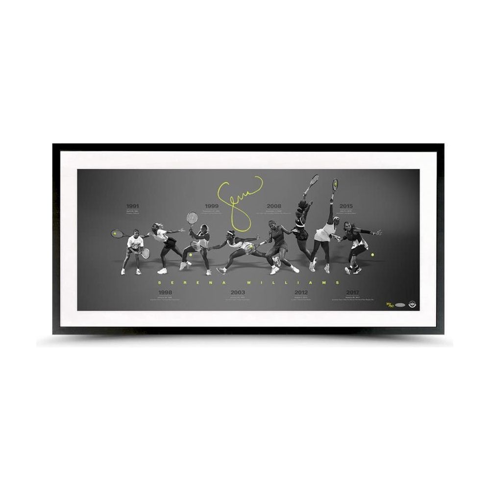 SERENA WILLIAMS Autographed Framed “Humble Beginnings” 36x15 Photo UDA