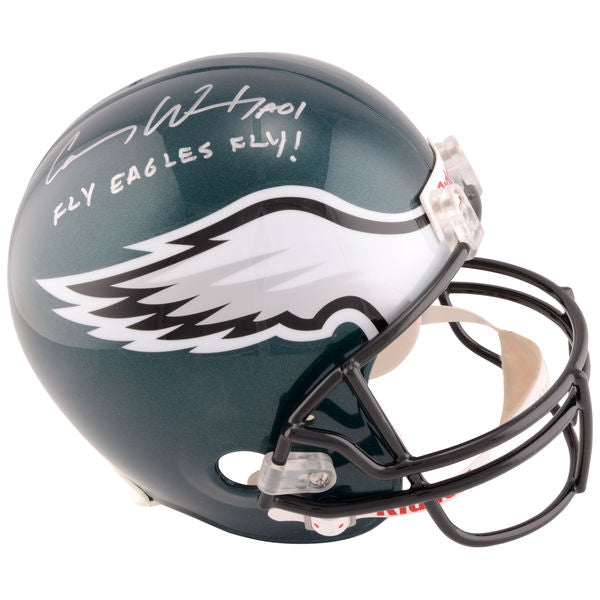 CARSON WENTZ Philadelphia Eagles Autographed Riddell Replica Helmet with "Fly Eagles Fly" Inscription FANATICS
