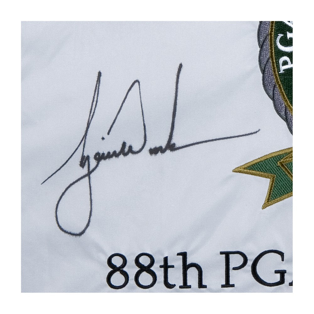 TIGER WOODS Autographed 2006 PGA Championship Pin Flag UDA LE 500
