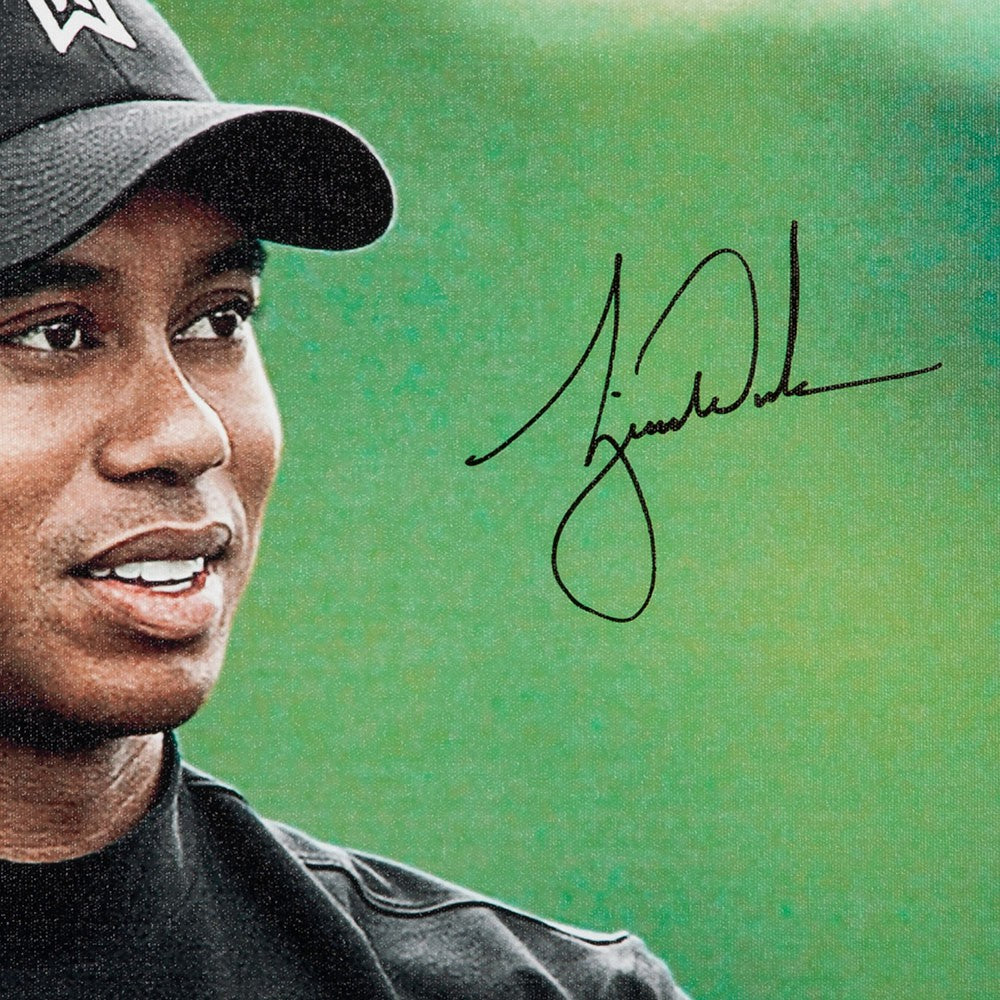 TIGER WOODS Autographed Up Close & Personal 20 x 24 Canvas UDA