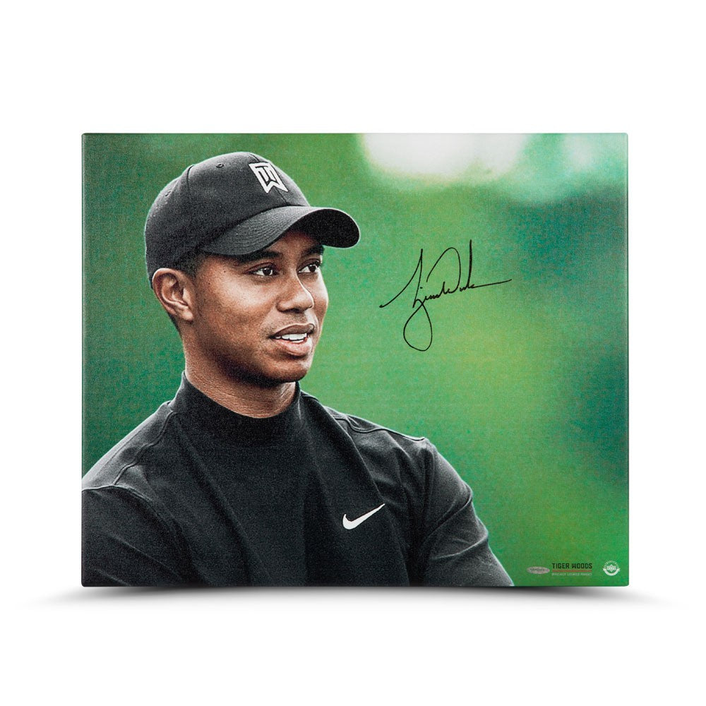 TIGER WOODS Autographed Up Close & Personal 20 x 24 Canvas UDA