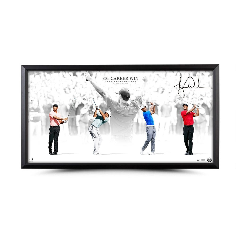 TIGER WOODS Autographed "Victory" 36 X 18 Photo UDA Limited Edition of 80