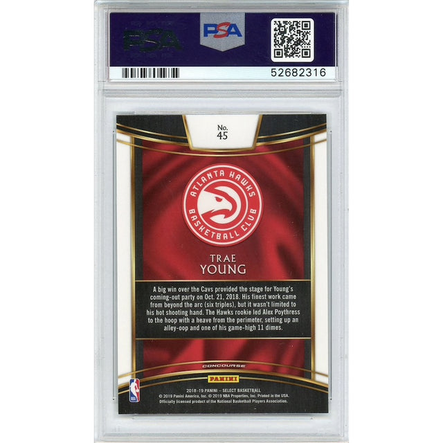 TRAE YOUNG Atlanta Hawks 2018 Panini Select RC #45 PSA Gem Mint 10