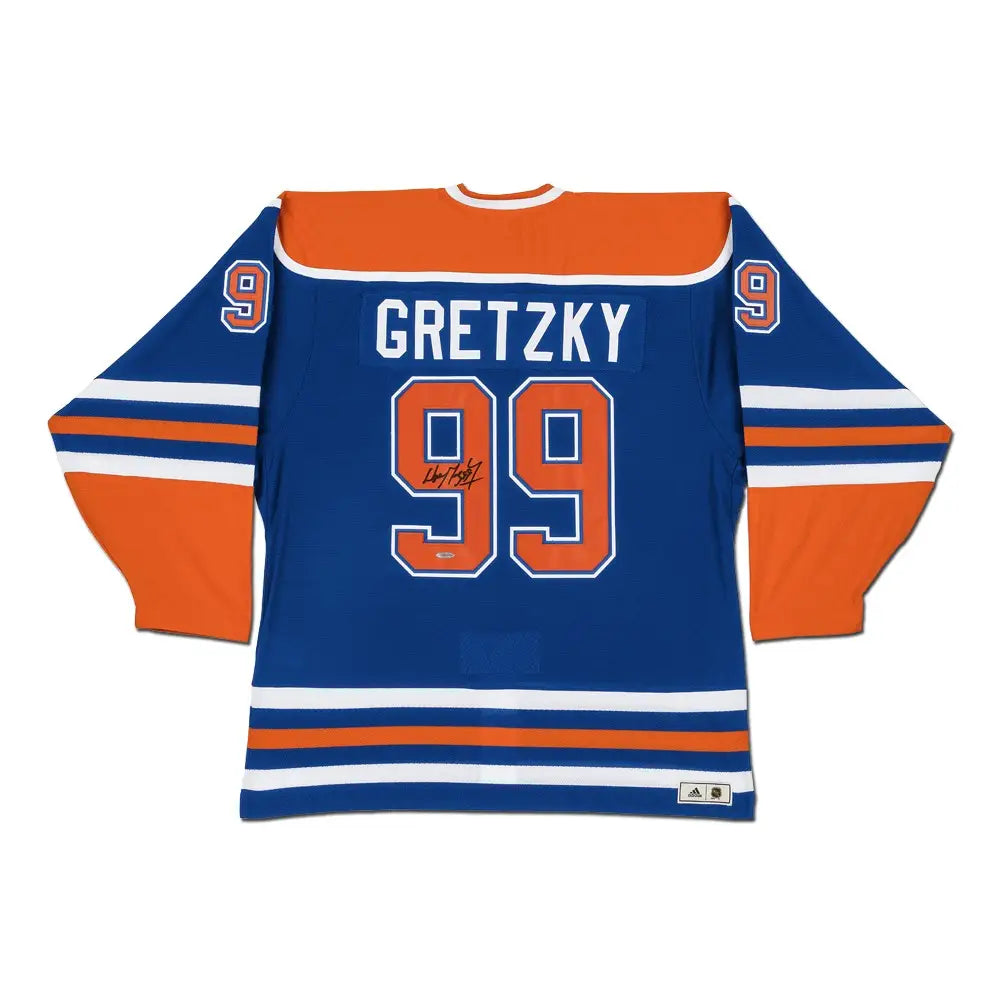 WAYNE GRETZKY Autographed Edmonton Oilers “Heroes of Hockey” Blue Adidas Jersey UDA