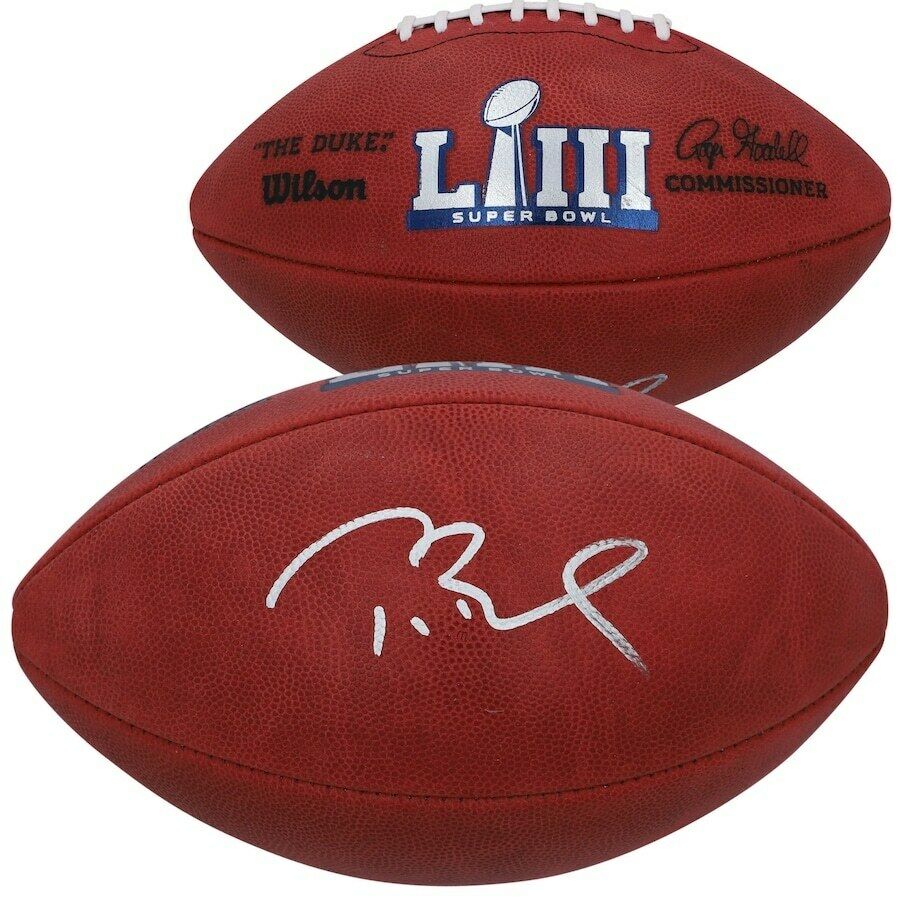 TOM BRADY Autographed New England Patriots Super Bowl LIII Pro Football FANATICS