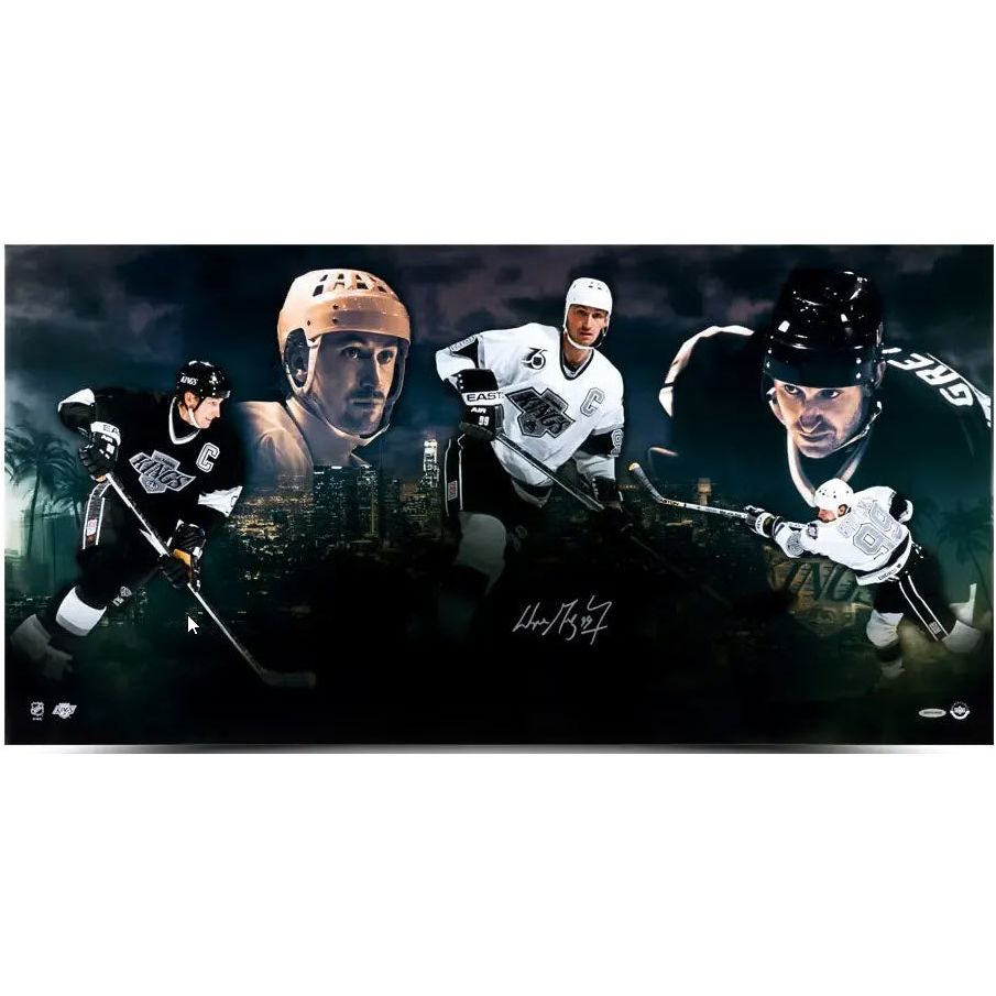 WAYNE GRETZKY Autographed Los Angeles Kings “City of Dreams” 36x18 Photo UDA