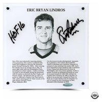 ERIC LINDROS Autographed & Inscribed “Hockey Hall of Fame” 9x9 Plaque UDA