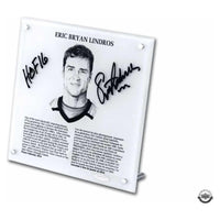 ERIC LINDROS Autographed & Inscribed “Hockey Hall of Fame” 9x9 Plaque UDA
