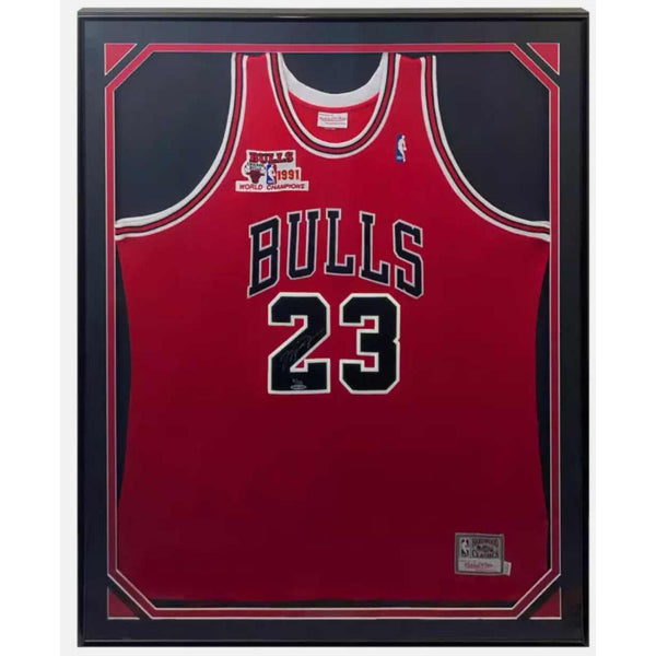 Michael Jordan Autographed 1991 Championship Patch Framed Chicago
