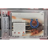 2009 Peyton Manning Playoff Absolute Gridiron Force Auto Patch 1/1 One Of One