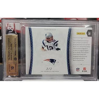 2010 National Treasures Tom Brady Colossal Game Used Patch Auto #2/2 Bgs 9.5/10