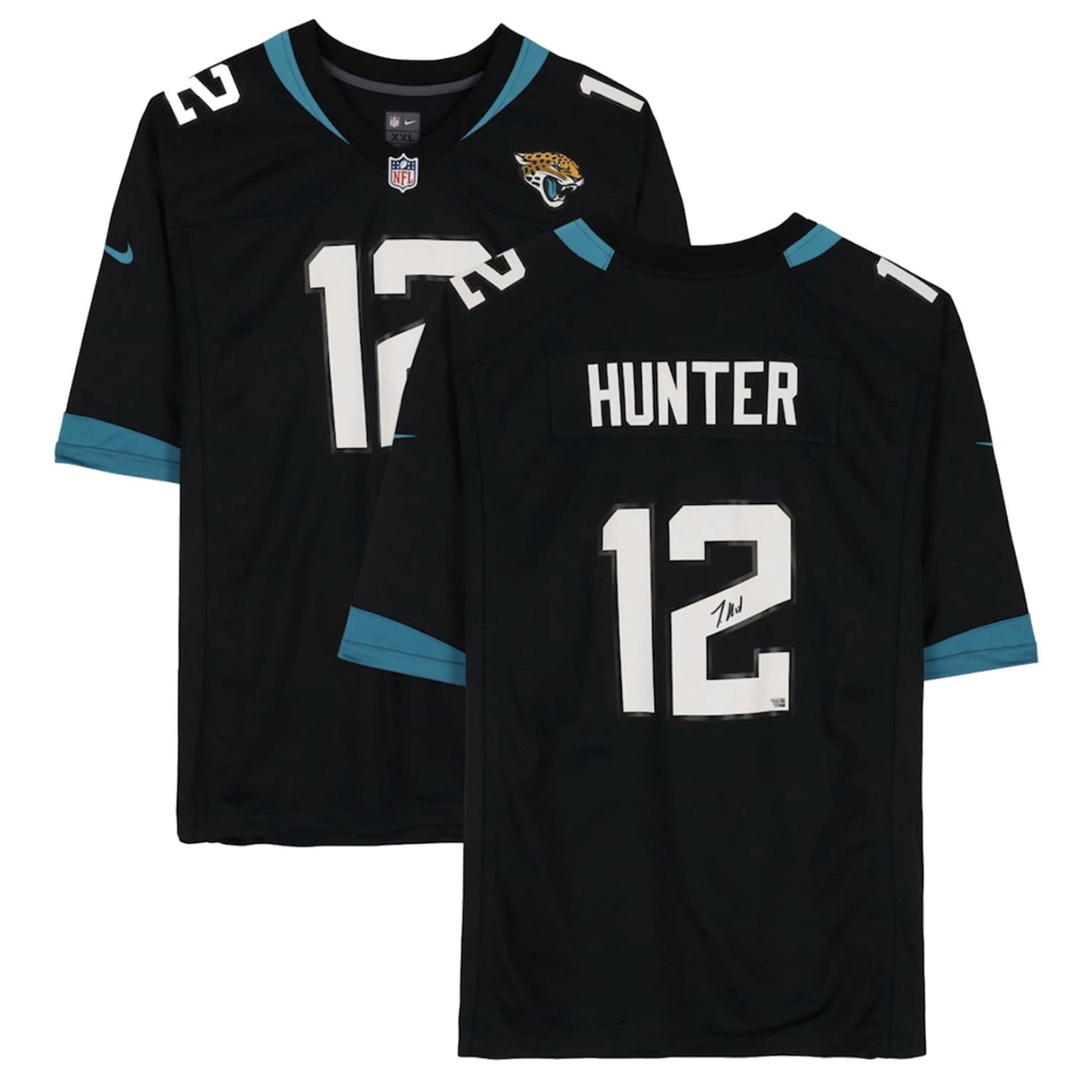 Travis Hunter Autographed Jacksonville Jaguars Black Nike Jersey Fanatics