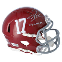 TUA TAGOVAILOA Autographed Alabama Crimson Tide "17 Champs" Speed Mini Helmet FANATICS