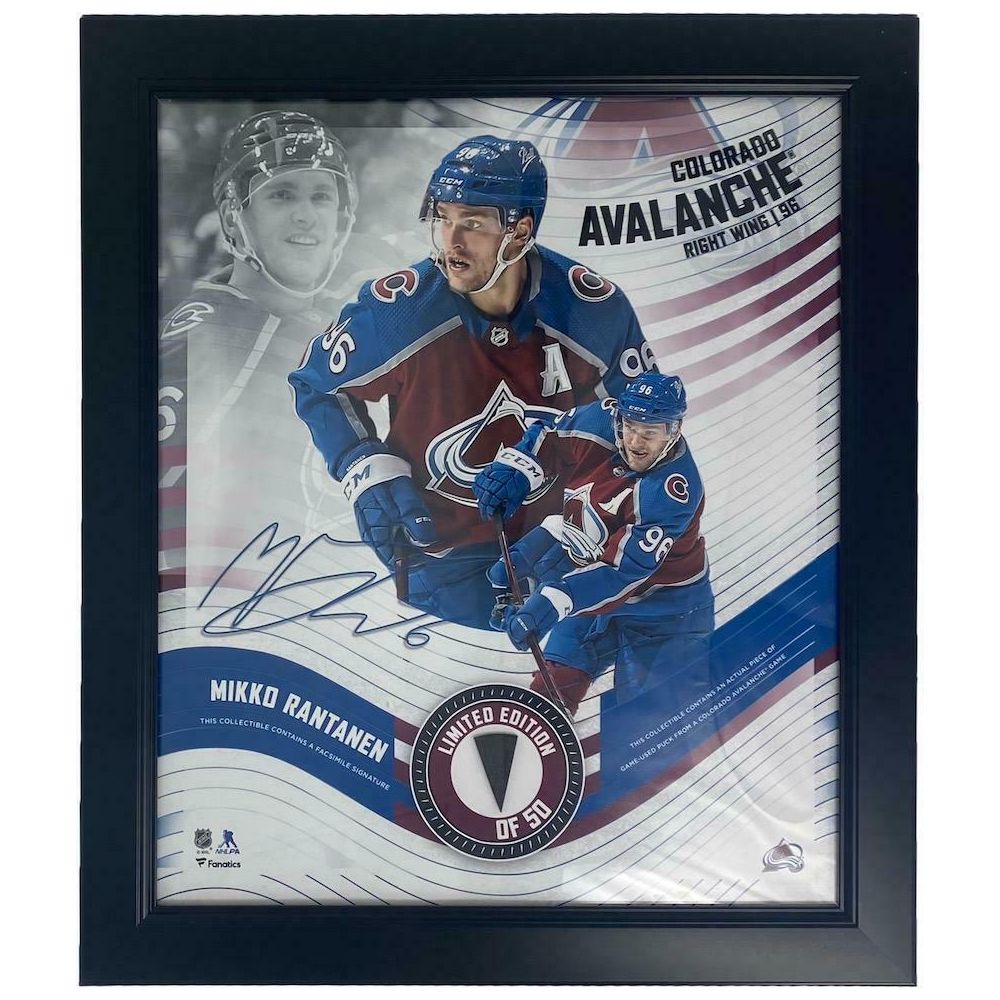 Mikko Rantanen Colorado Avalanche Framed 15" x 17" Game Used Puck Collage LE 50