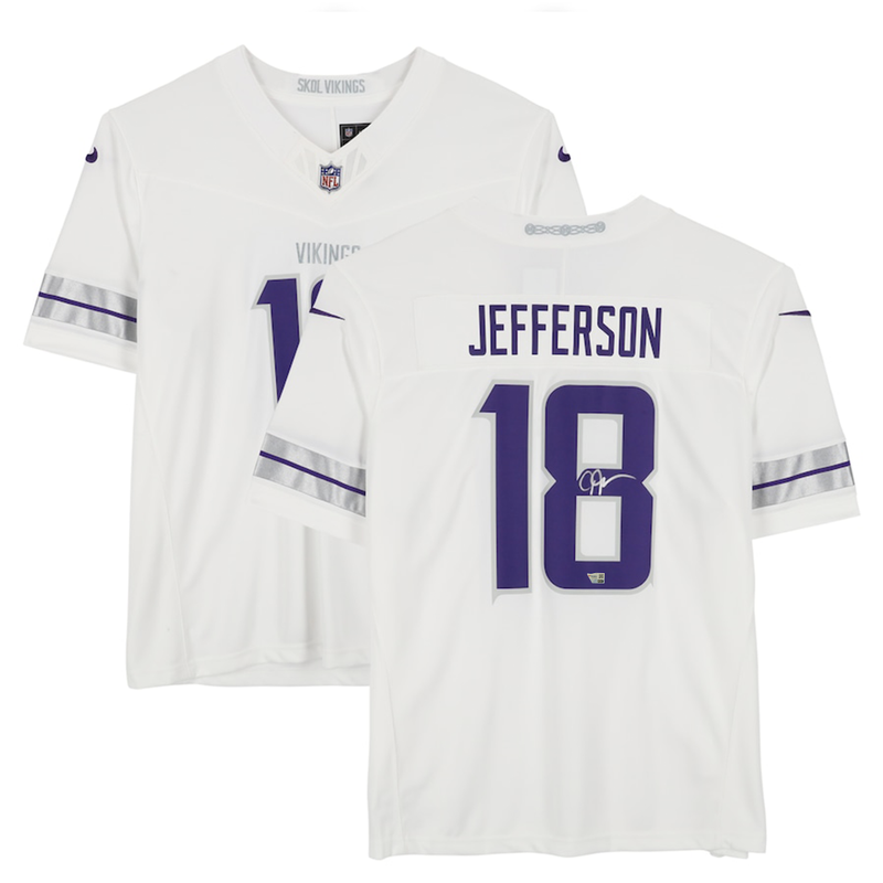 Justin Jefferson Autographed Vikings White Nike Vapor F.U.S.E. Jersey Fanatics
