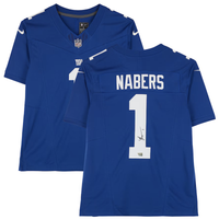 Malik Nabers Autographed New York Giants Royal Blue Nike Limited Jersey Fanatics