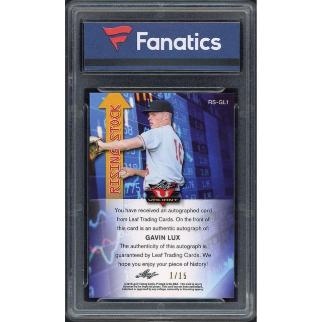 GAVIN LUX Autographed Los Angeles Dodgers Leaf Trading Card LE 1/15