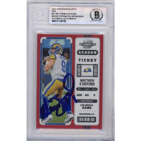 Matthew Stafford Autographed Los Angeles Rams 2022 Contenders Optic Red Rams Beckett